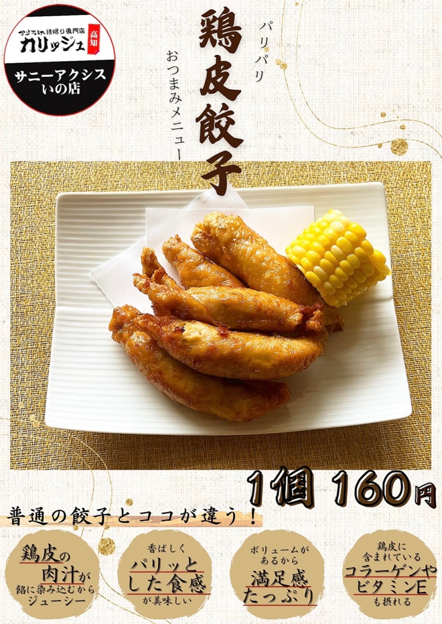 いの店で鶏皮餃子が復活！！